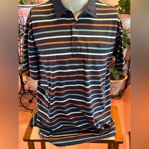 Patagonia Mens Multicolor Size Large Comfy Polo Shirt Sporty Striped Design
